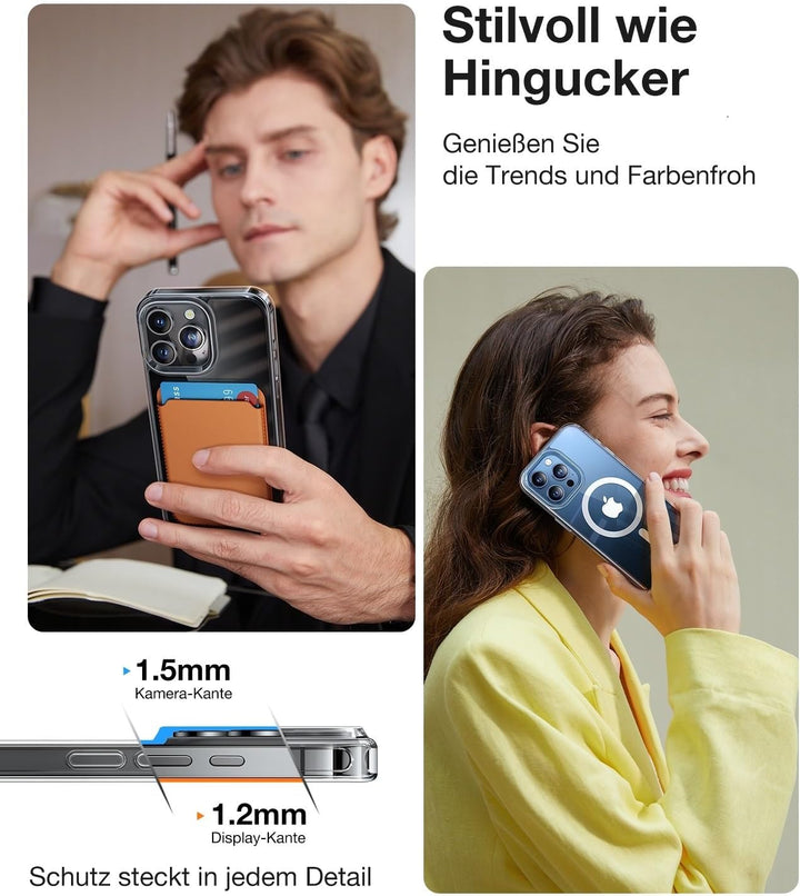 TORRAS Clear-Mag für iPhone 15 Pro Hülle für MagSafe Nr.1 Schutzkraft und Magnetkraft Handyhülle iPh