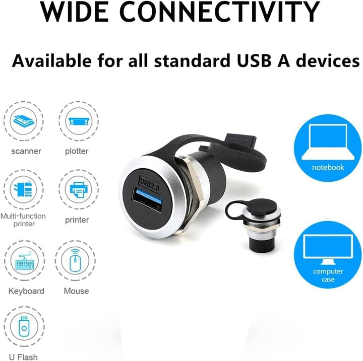 PENGLIN USB 3.0 Panel Mount Koppler 5 Stück, USB-Durchgangsanschluss, Buchse zu Buchse Bulkhead Exte