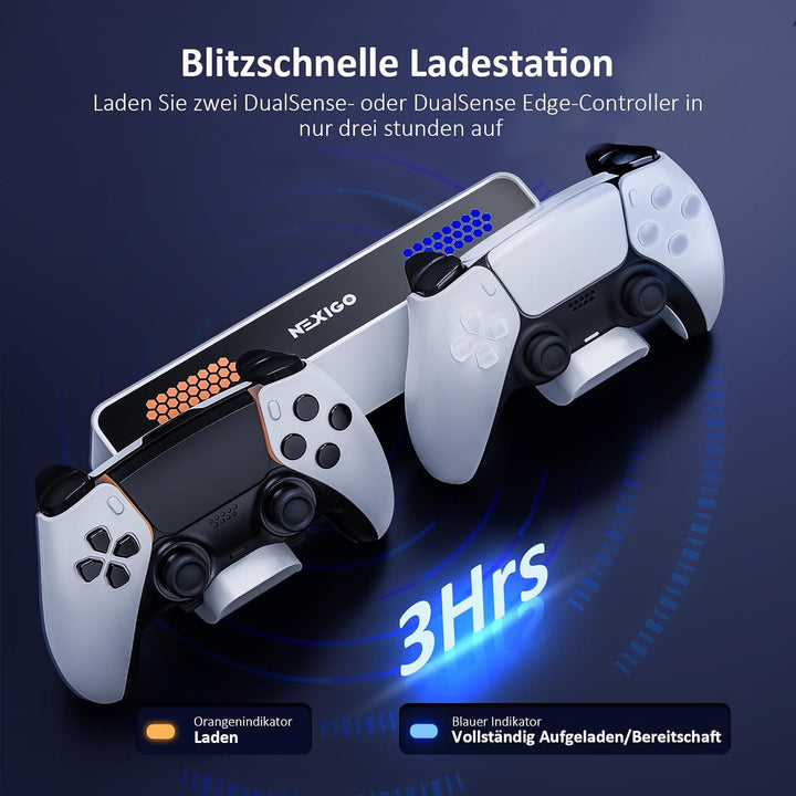 NexiGo PS5 Wandhalterungsset mit Ladestation für PS5 (alle Versionen) und Neue PS5 Slim Konsolen, re
