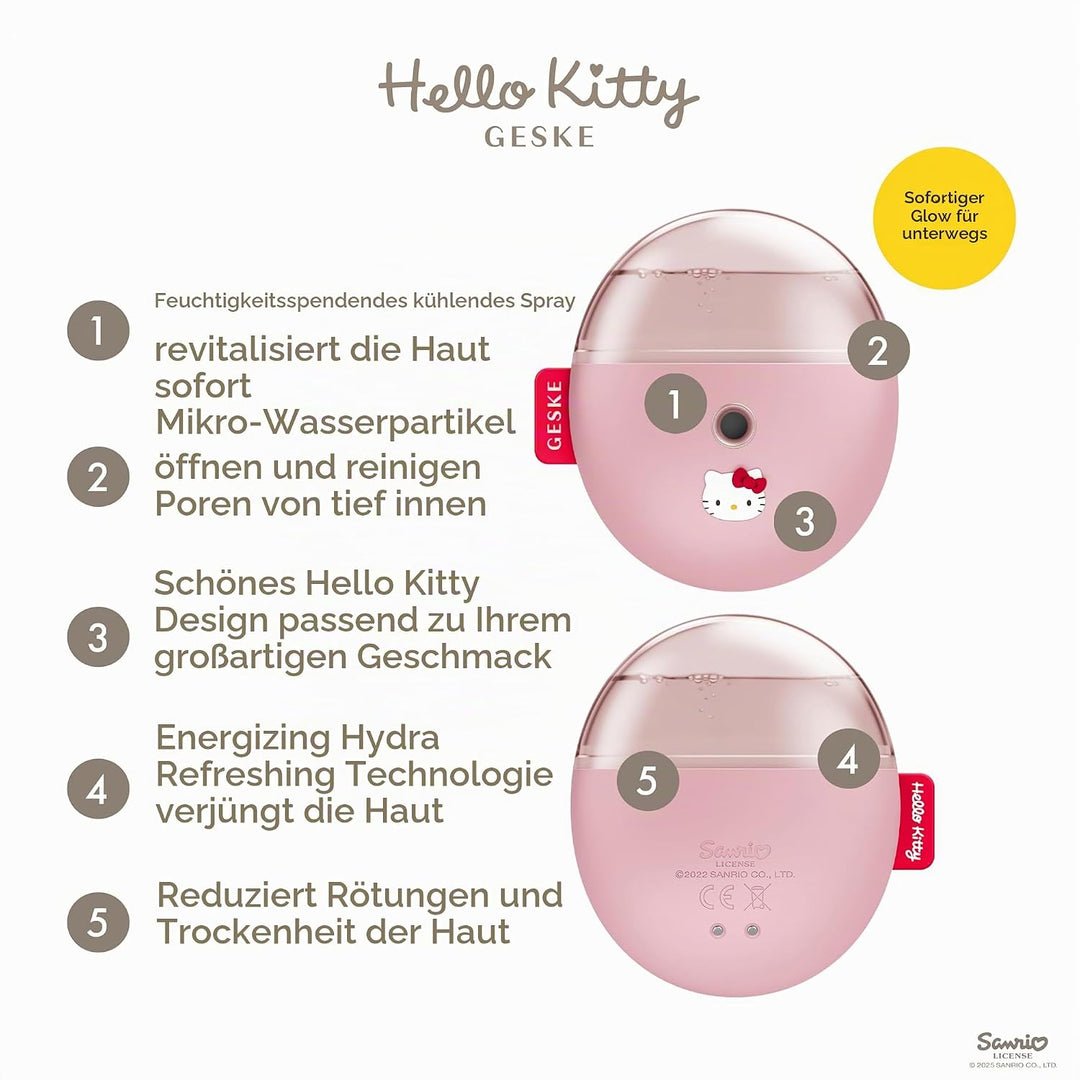 GESKE x Hello Kitty | SmartAppGuided™ Facial Hydration Refresher | 4 in 1 | Wasserzerstäuber | Gesic