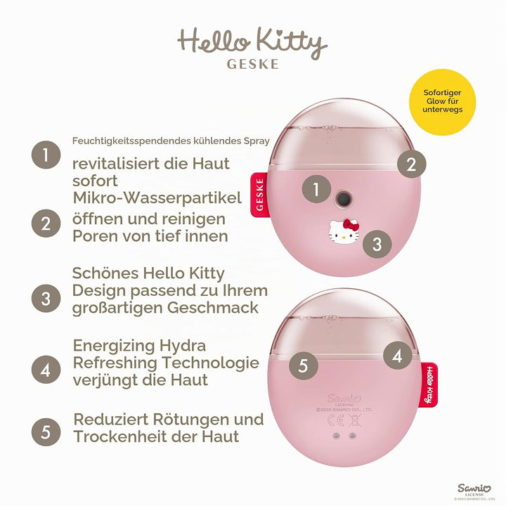 GESKE x Hello Kitty | SmartAppGuided™ Facial Hydration Refresher | 4 in 1 | Wasserzerstäuber | Gesic