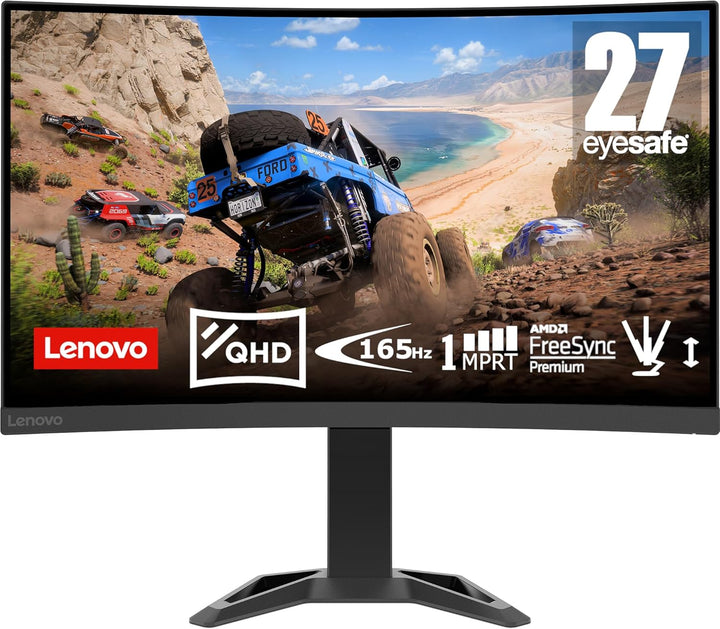 Lenovo G27qc-30 | 27" QHD Gaming Monitor | 2560x1440 | 165Hz | 350 nits | 1ms Reaktionszeit | HDMI |