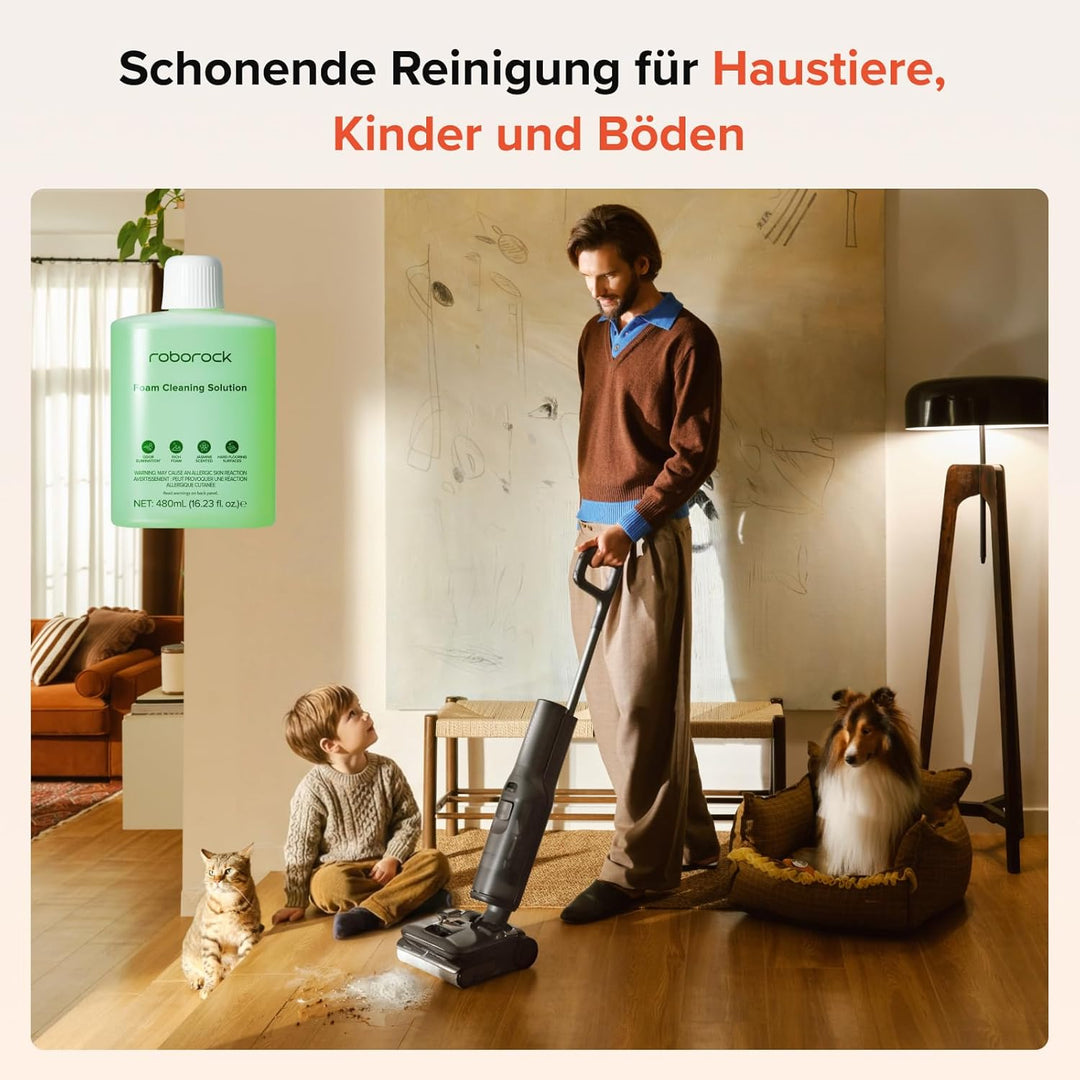 roborock Schaum-Bodenreiniger 480 ml, kompatibel mit F25 ACE Pro Nass-/Trockensauger, für Hartholz,