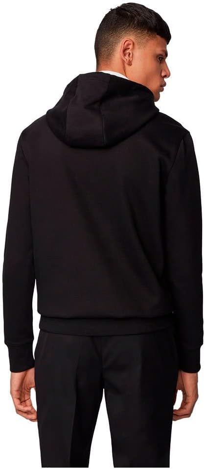 BOSS Herren Seeger 26 BB Kapuzenpullover aus merzerisierter Baumwolle mit gummiertem Logo-Print