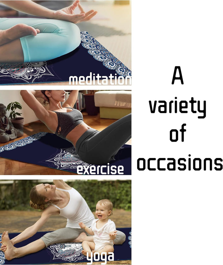 LaiEr Yogamatte, rutschfeste, umweltfreundliche Trainingsmatte mit Tragegurt, dicke Übungs- und Trai