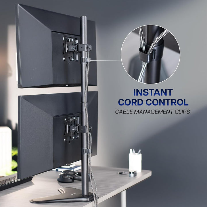 VIVO Stand-V002L Ständer für 2 Bildschirme bis zu 76,2 cm (30 Zoll) vertikal Vertikale Anordnung., V