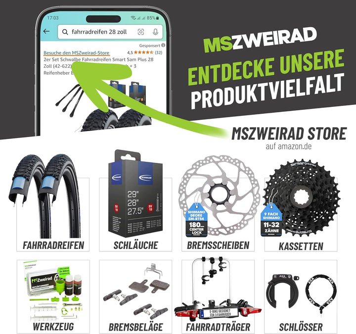 2er Set Schwalbe Fahrradreifen Smart Sam Plus 28 Zoll x 1.60 Zoll (42-622) + auswählbar mit Schläuch