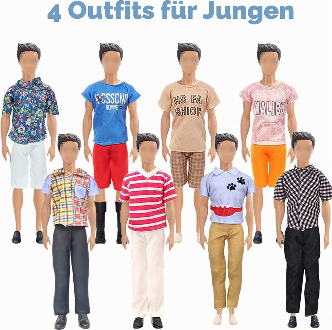 27 Stück Kleidung und Zubehör Kompatibel mit Barbie Ken, 1 Anzug 5 Freizeitbekleidung 2 Badehose, 1
