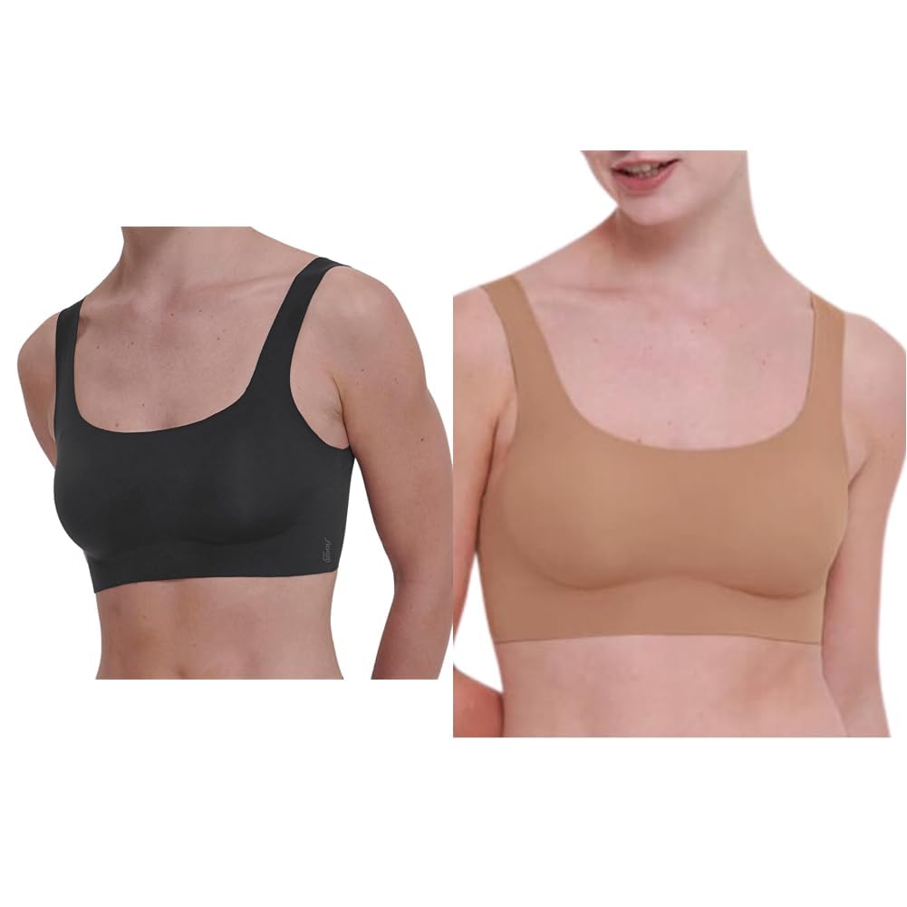 Sloggi Damen Zero Feel 2.0 Top L Black + Nostalgic Brown, L Black + Nostalgic Brown