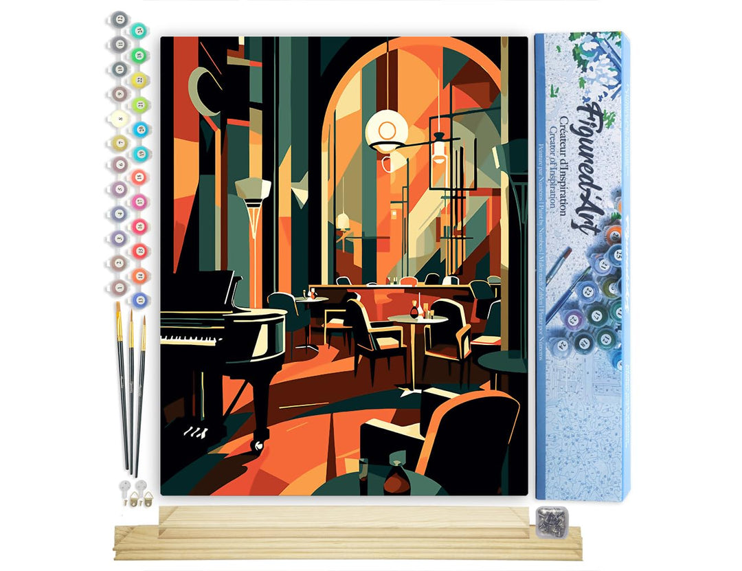 Figured'Art Malen Nach Zahlen Erwachsene Mit Rahmen Art-Deco-Club - Paint by Numbers Basteln DIY Bas