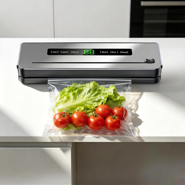Vakuumierer Folienschweissgerät Trocken Nass Modus Küche | LED Folienversiegeler für Küche, Vakuumie
