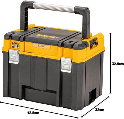 Dewalt T STAK VII Tiefe Werkzeugbox DWST83343-1 (grossvolumige Box, Schutzklasse IP54, Metallschlies