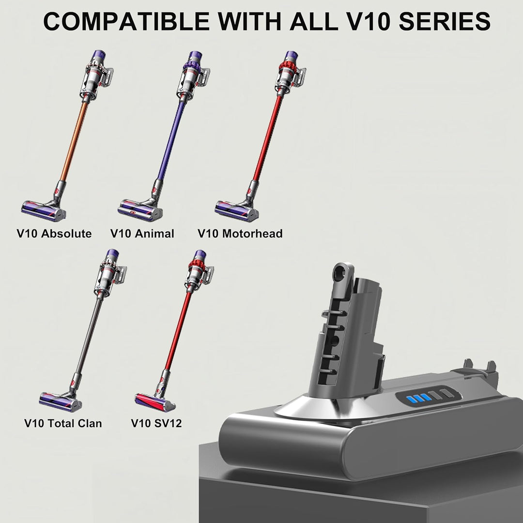 DTK Premium Akku für Dyson V10, kompatibel mit Dyson V10 SV12, Cyclone, Animal, Absolute, Fluffy, Mo