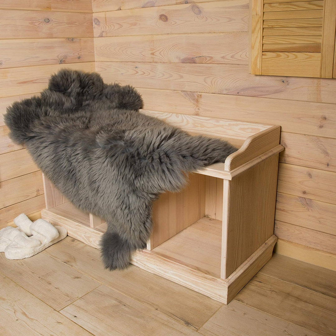 Cakla Lammfell Echt 100-110 cm - Schaffell Echt Gross - Fellteppich - Weich und Flauschig - Fell für