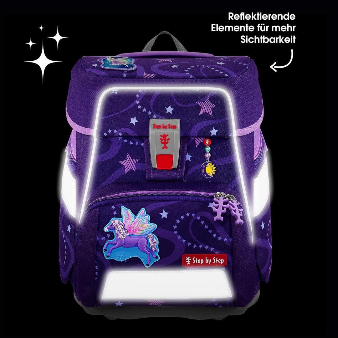 Step by Step Schulranzen-Set Space „Pegasus Emily“ 5-teilig, ergonomischer Tornister, höhenverstellb