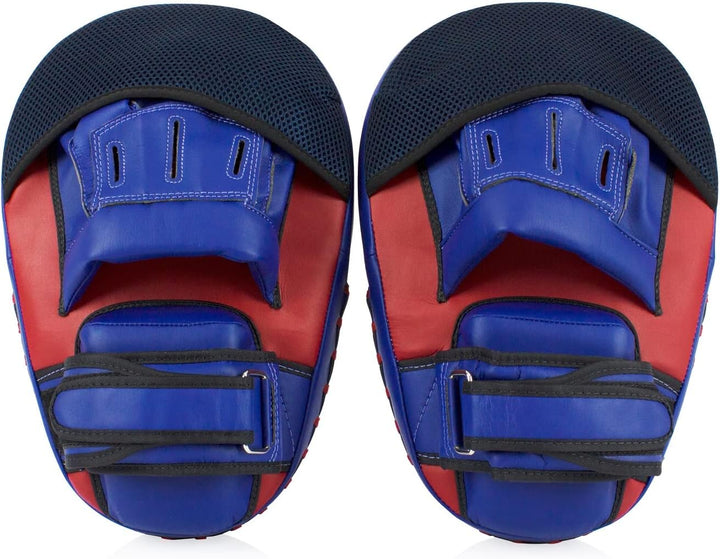 Fairtex FMV13 Maximierter Fokus Handschuhe für Boxen, Muay Thai Kickboxen, MMA Rot/Blau, Rot/Blau