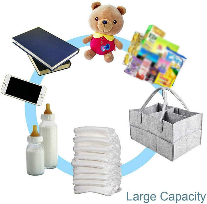 Copiel Windel Organizer, tragbare Wickeltasche Filz Baby Windel Organizer mit austauschbaren Fächern
