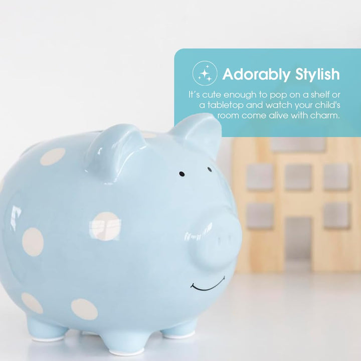 Pearhead 40104 Keramik Sparschwein, blau Blue Piggy Bank, Blue Piggy Bank