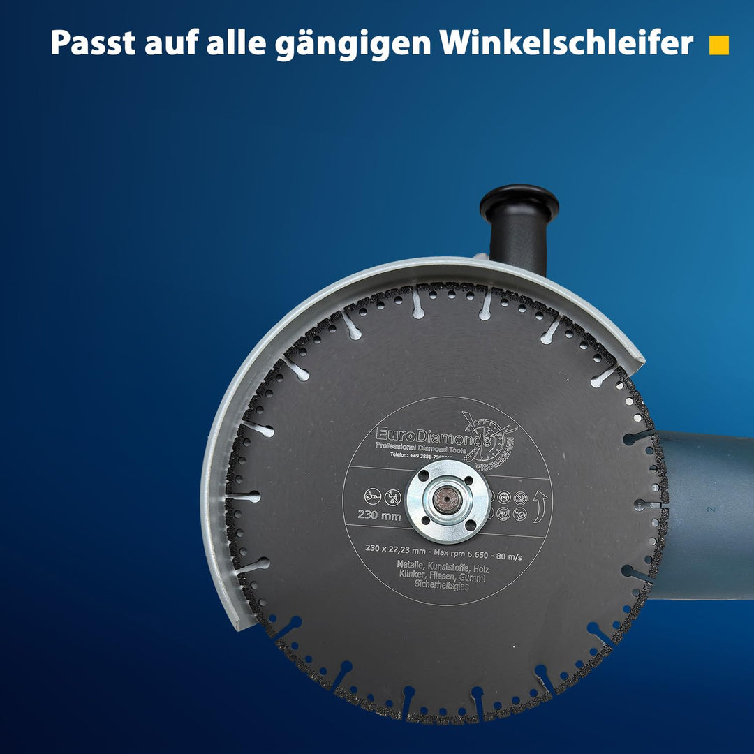 EDW Profi Diamant-Trennscheibe Allesschneider Ø 230 mm, zum Schneiden von Kunststoff, Holz, Metall,