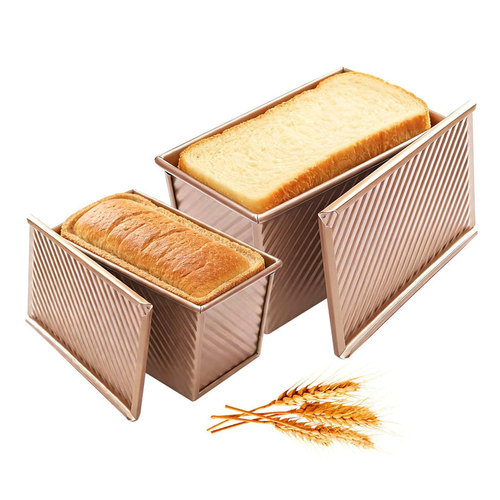 Toastbrot Backform mit Deckel 2er Set 1000g & 450g: Kastenform mit Deckel 32x12x12cm & 20,8x11,8x11c