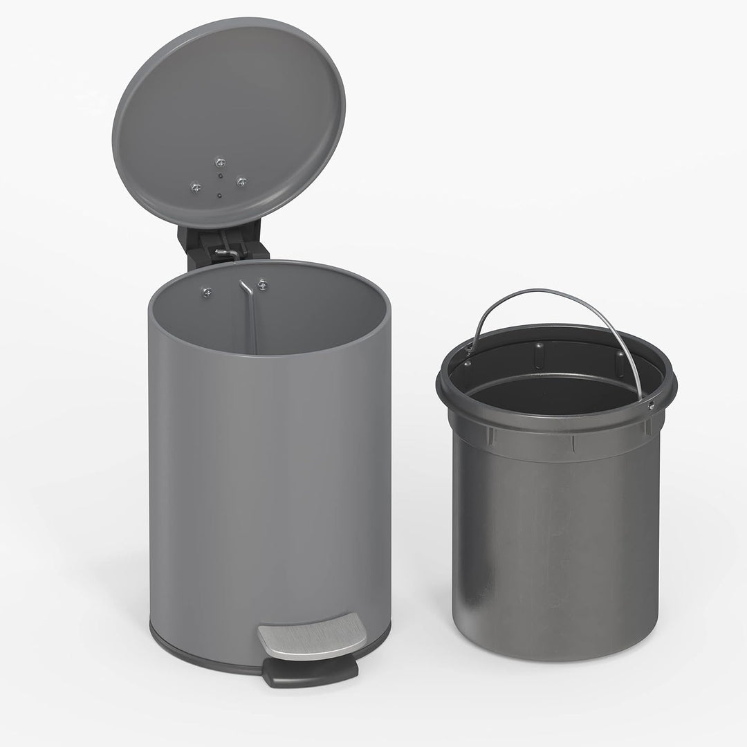 3 Liter Treteimer Edelstahl matt mit Absenkautomatik Klappdeckel leise schliessend Softclose mit Inn
