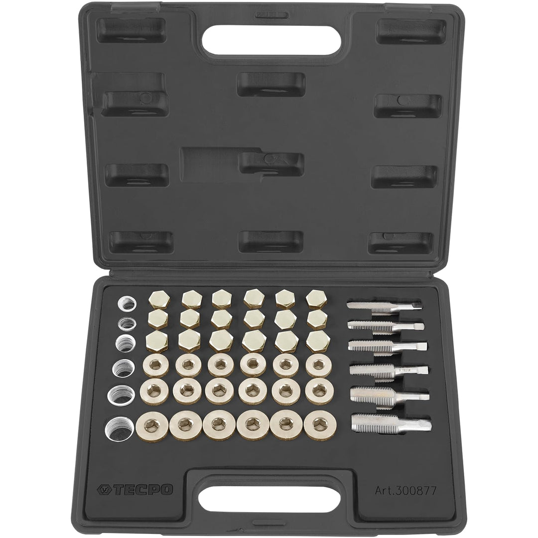 TECPO Ölwanne Ölablasschrauben Reparatur Satz 114 Teile + Gewindebohrer M13-M22