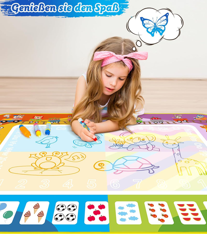 lenbest Spielzeug Kinderspielzeug ab 1 2 3 Jahre - 150×100cm Wasser Doodle Matte - Aqua Magic Doodle