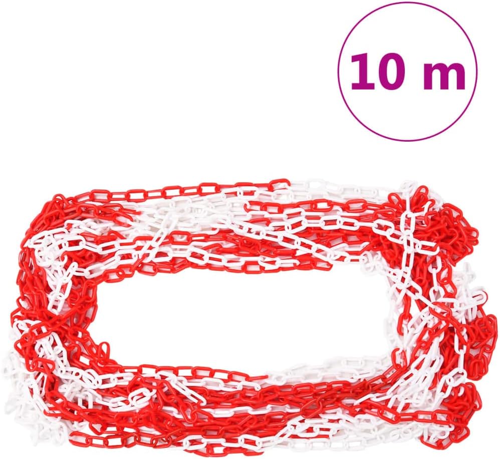 vidaXL Absperrpfosten Kettenständer Poller mit 10m Kunstoffkette Absperrkette 2 Stck Rot