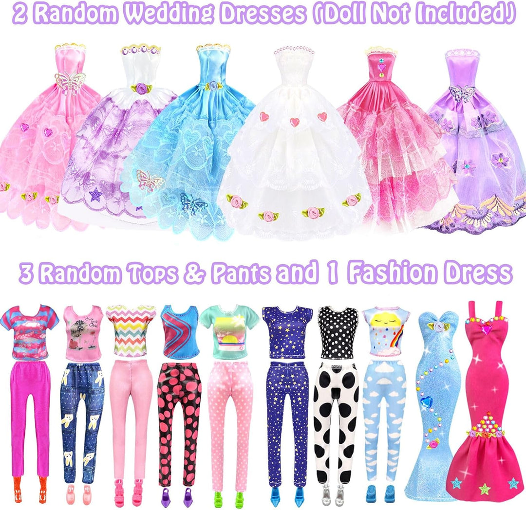 75 Kleidung für Puppen Kleidung Schmuck Zubehör Hochzeit Party Abendkleider für Puppen mit 1 Kleider
