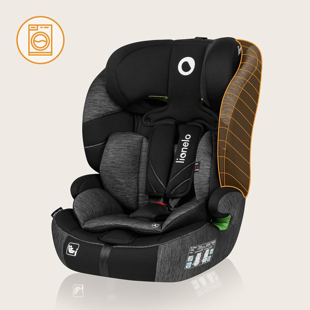 LIONELO LEVI ONE I-SIZE 76-150 cm Kinderautositz, Gruppe 1 2 3, Seitenschutz, 10 Grad Kopfstützenver