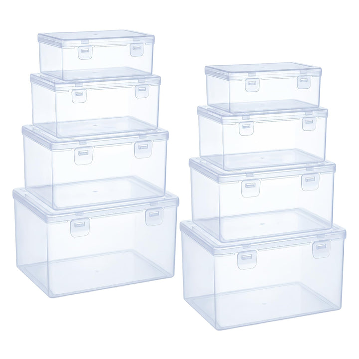 LJY 8 Stück Aufbewahrungsbox Set, Schmuckaufbewahrung, Plastikbox Mit Deckel, Sortierbox Für Kleinte