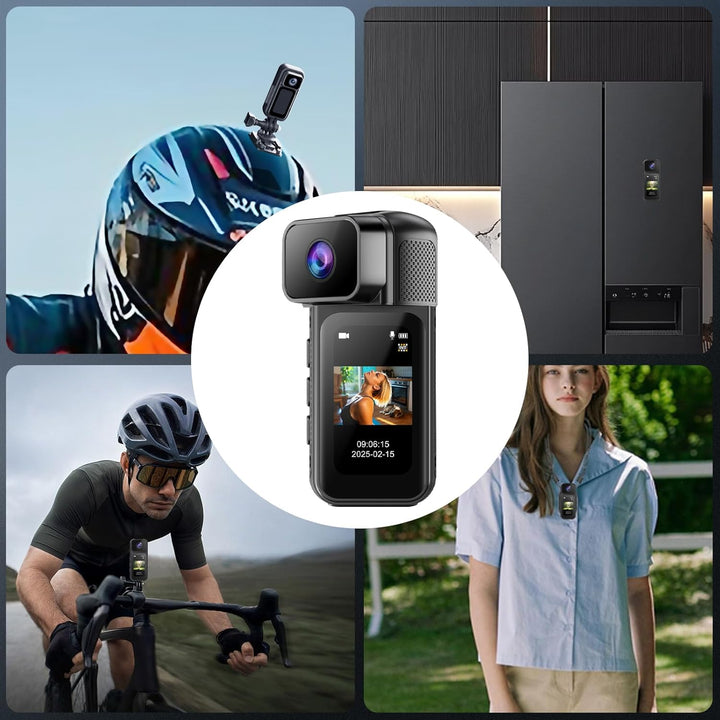 Action Cam 180° Drehung des Objektivs WiFi Kamera, 2.7K Action Kamera mit 170°Weitwinkel,Fahrrad Vid