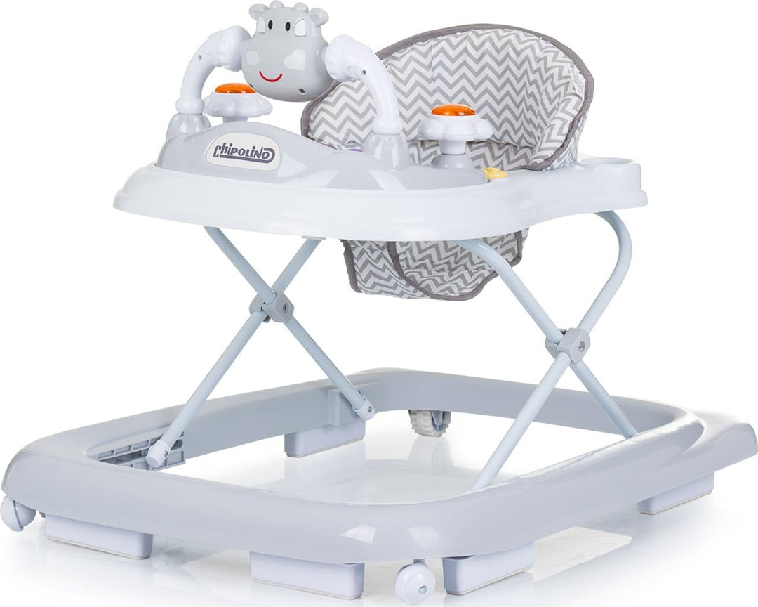 Chipolino Lauflernhilfe Little Cow Räder Stopper Höhenverstellbar Musik Licht, Farbe:grau, grau