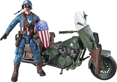 Hasbro Marvel Legends Series E4704CB0 Captain America mit Fahrzeug und Zubehör, Mehrfarbig