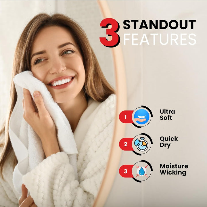 Infinitee Xclusives Luxuriöse Handtücher für Badezimmer, 100% ringgesponnene Baumwolle, 40,6 x 71,1
