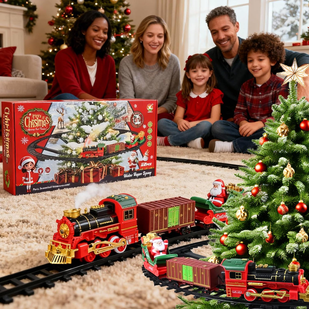 Ulikey Weihnachtsbaum Zug, Weihnachts Eisenbahn Spielset, Weihnachtszug um den Baum, Zug für Weihnac