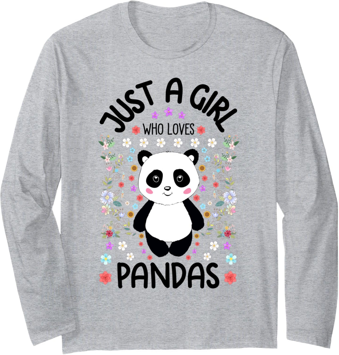 Cute Panda Bear Gift for Girls Just A Girl Who Loves Pandas Langarmshirt