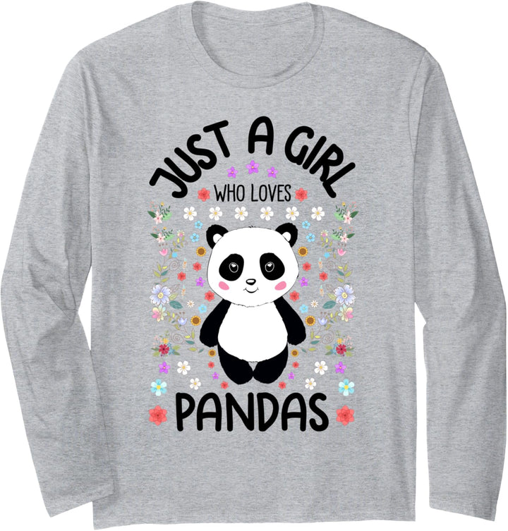 Cute Panda Bear Gift for Girls Just A Girl Who Loves Pandas Langarmshirt