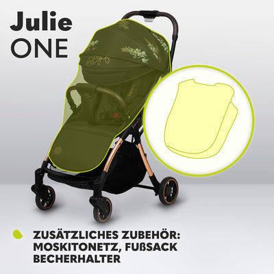 LIONELO Julie One Buggy Kinderwagen bis 22 kg, verstellbare Rückenlehne und Fussstütze, Moskitonetz,