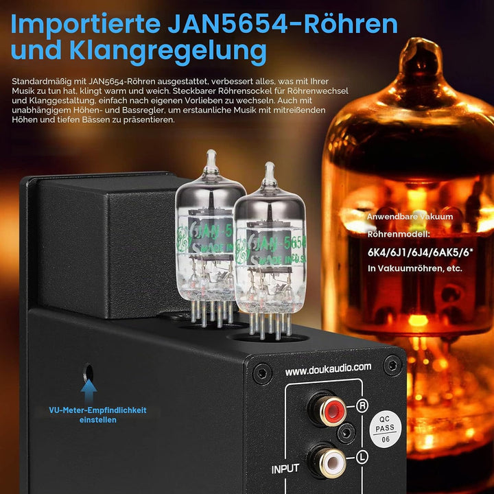 Douk Audio P6 HiFi Bluetooth Röhrenvorverstärker Stereo Audio Verstärker Kopfhörer Verstärker Tube P