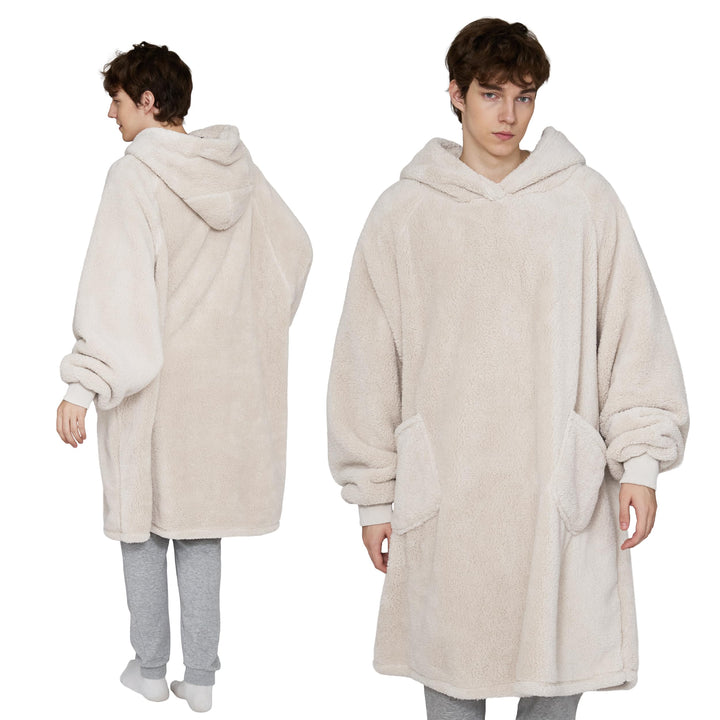 BEDSURE Hoodie Decke mit Ärmeln - Kuschelpullover als Geschenke für Männer - Übergrosser Tragbare De