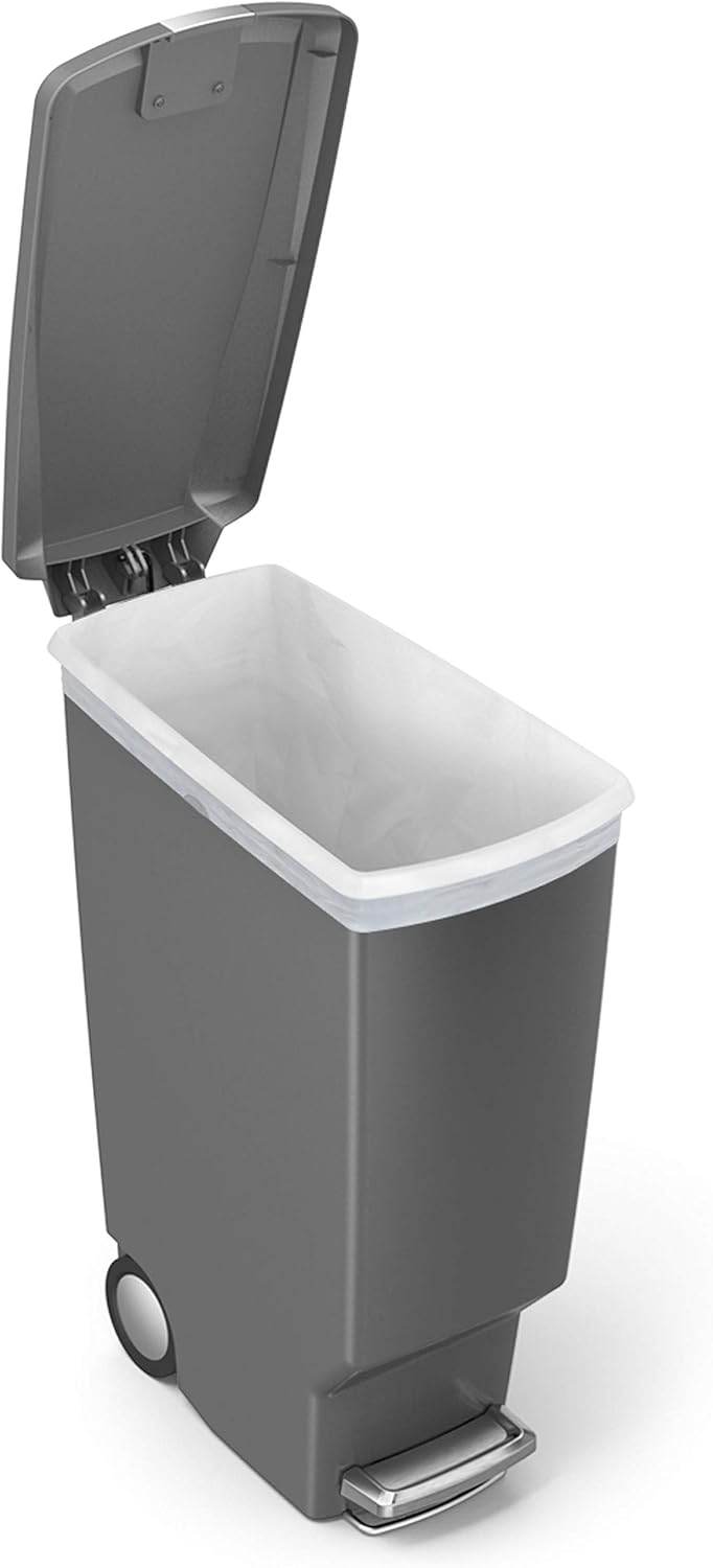 simplehuman CW1363 40 Liter, schmaler Treteimer, Mülleimer Küche, Abfalleimer, Mülltrennsystem, Müll