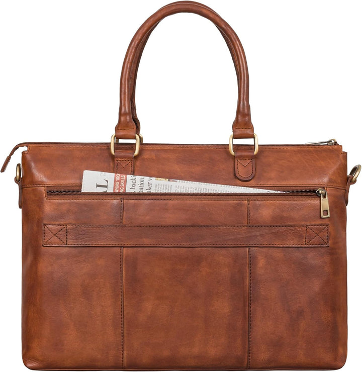 STILORD 'Bailey' Business Laptoptasche Leder 15 Zoll Gross für Arbeit Büro Meeting Vintage Notebookt