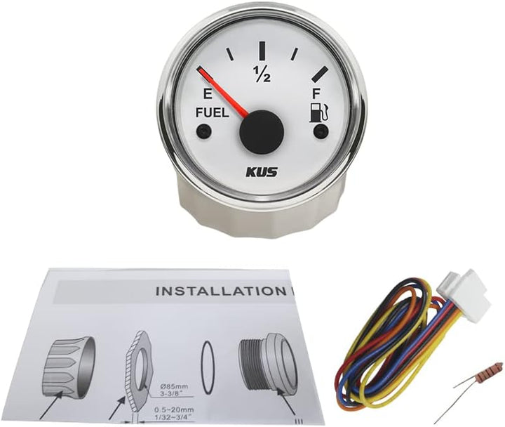 KUS Warranted Fuel Oil Füllstandsanzeige Messanzeige 0-190Ohm Mit Hintergrundbeleuchtung 12V/24V 52M