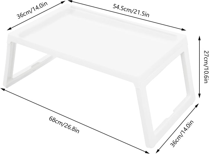 Betttablett Tisch mit klappbaren Beinen, 4er-Pack Frühstückstablett aus Kunststoff, Laptoptisch für
