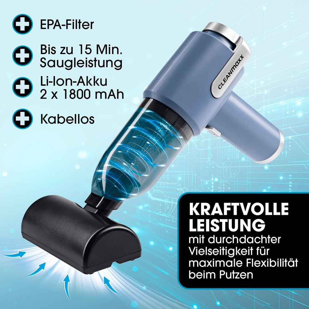 CLEANmaxx 2in1-Handstaubsauger mit Saug- & Gebläsefunktion | Akkusauger - kabellos & leistungsstark