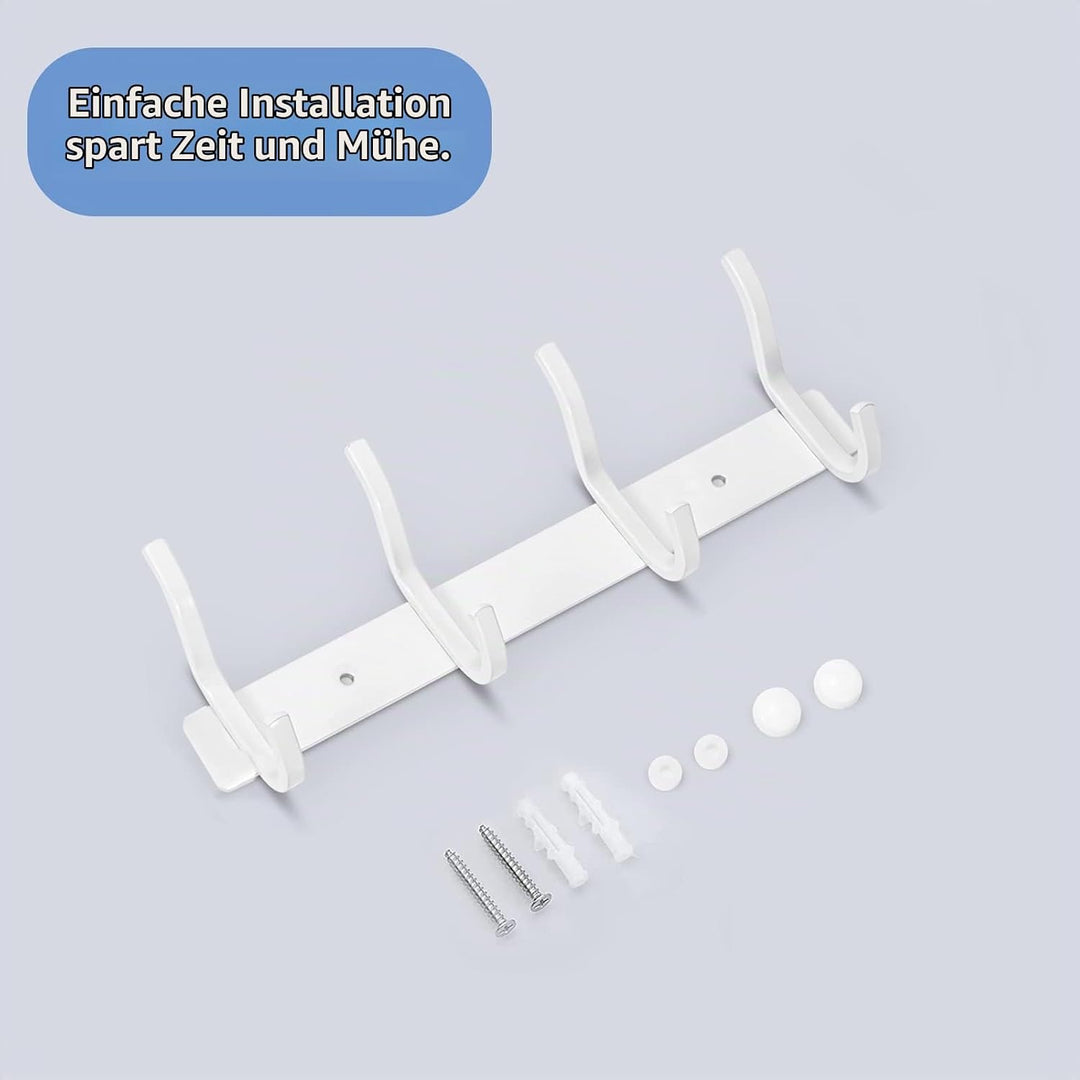 Garderobenhaken Edelstahl, Hakenleiste Kleiderhaken Wand mit 4 Haken, Garderobe Garderobenleiste Wan