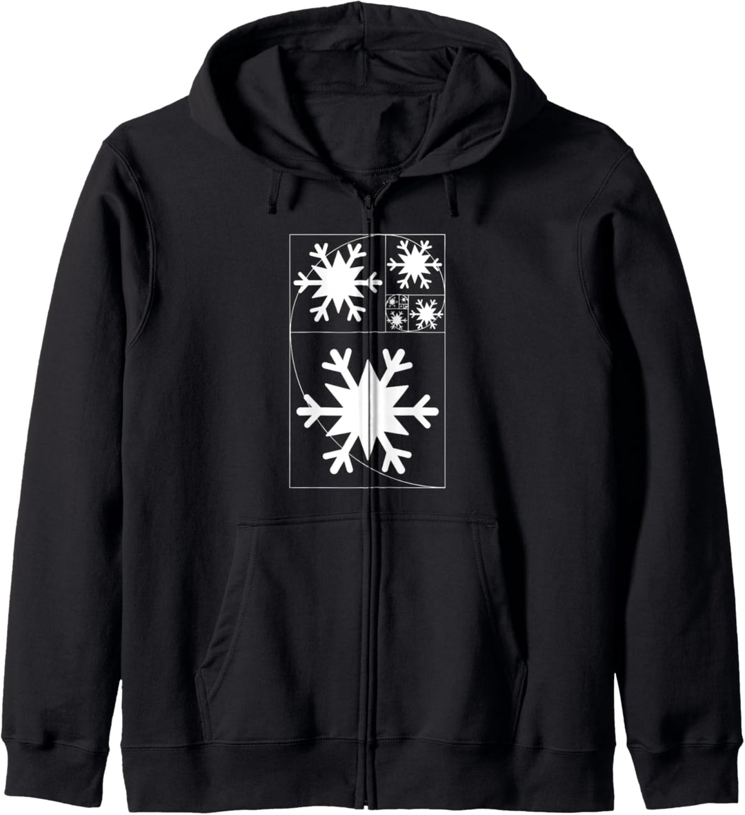 Goldener Schnitt Weihnachten, Fibonacci Schneeflocke Kapuzenjacke