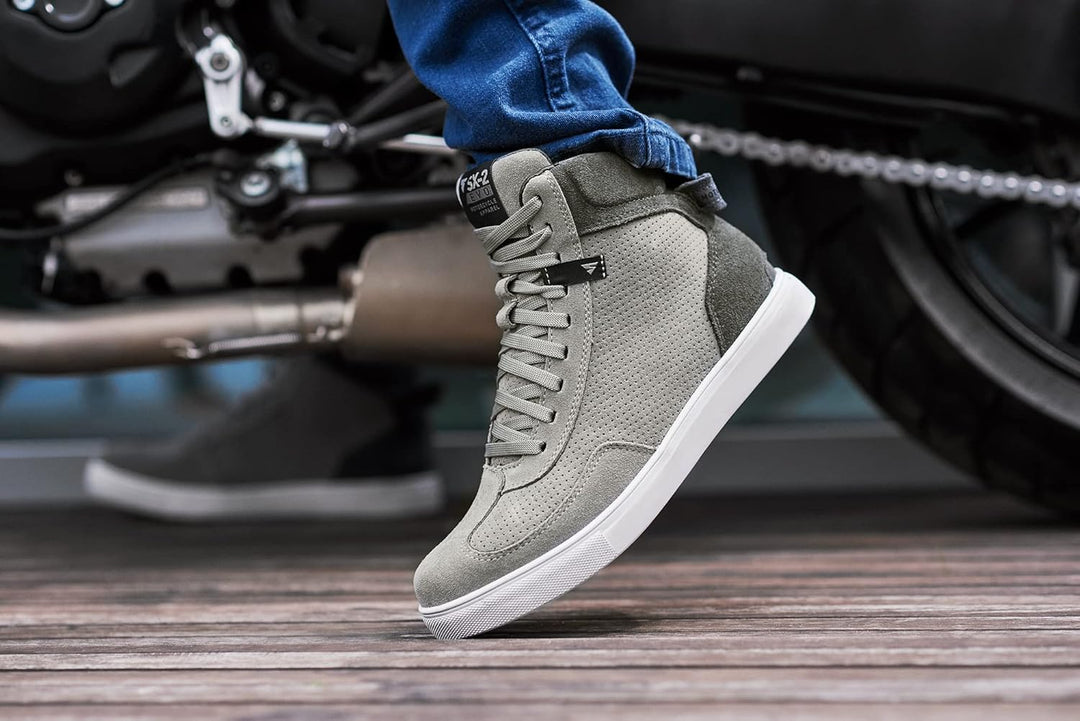 SHIMA SX-2 EVO Motorradschuhe für Herren - Atmungsaktiv, Verstärkte Leder Biker Motorradstiefel Männ