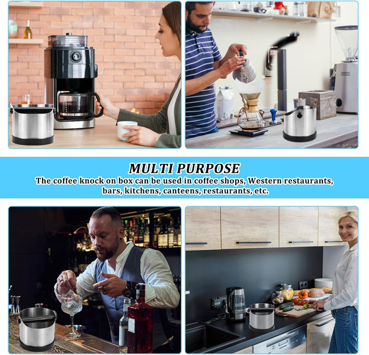Abklopfbehälter für Siebträger, Kaffeesatz Abschlagbehälter, Kaffeesatzbehälter, Knock Box, Espresso